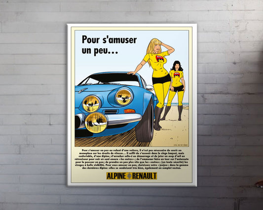 Toile HD «Alpine A110 Publicité» Hommage Team Aseptogyl- XSmall - 30x40cm