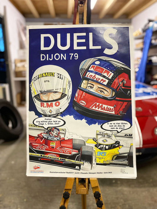 “DuelS F1” poster - exclusive limited series “Motor Sport in Comic Strip” - no. 1 - DIJON 1979