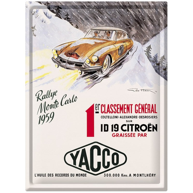 Affiche - Hommage à Geo Ham par Yacco- Bob Neyret Rallye Monte-Carlo 1962- Emilio van der Zuiden
