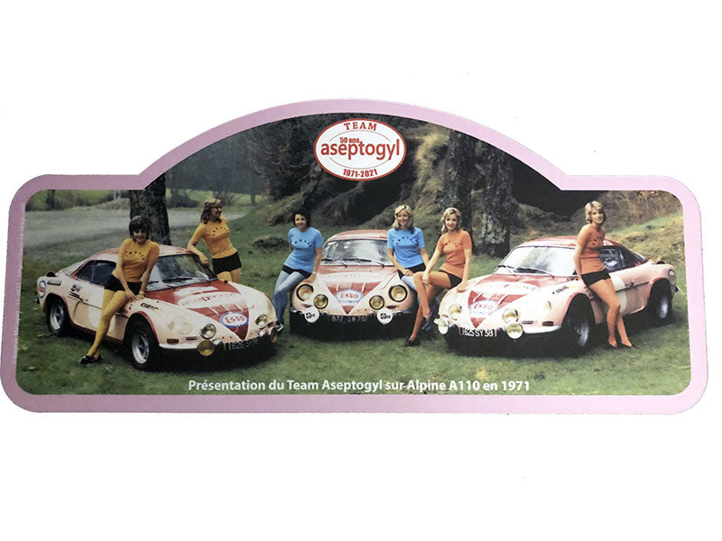 “50 years Aseptogyl” Rally Plate - ALPINE A110 - 50 copies