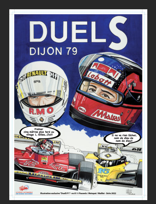 “DuelS F1” poster - exclusive limited series “Motor Sport in Comic Strip” - no. 1 - DIJON 1979