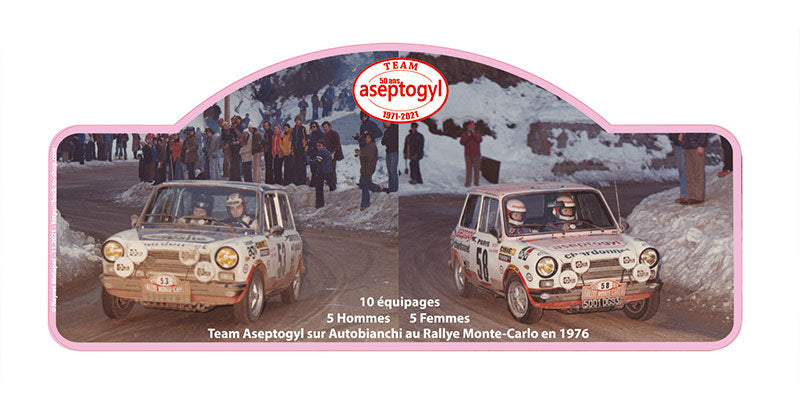 Rally plate “50 years Aseptogyl” - Autobianchi Chardonnet - 50 copies