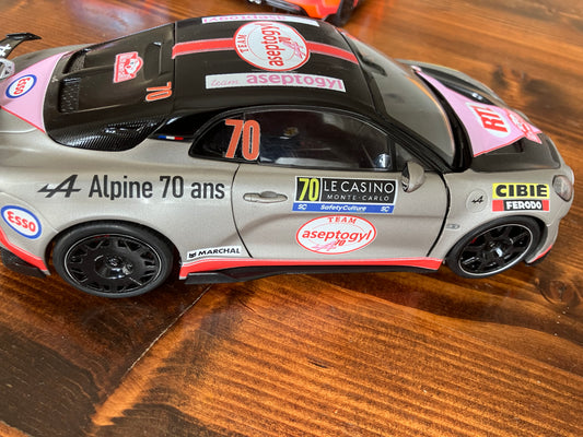 SOLIDO 1/18e - Alpine A110 Radicale 2025 "Grise" - Team Aseptogyl - Exemplaire unique