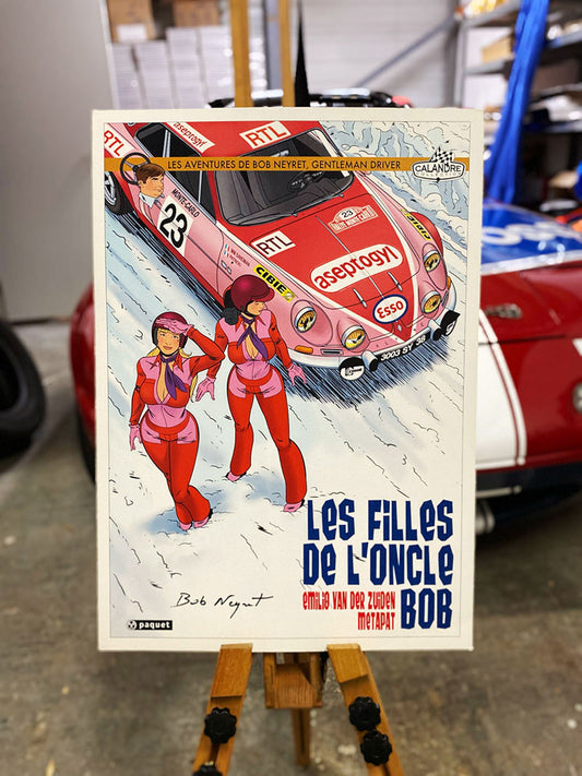 Affiche - Official Cover "Les Filles de l'Oncle Bob" - Alpine Berlinette"Aseptogyl" - Emilio van der Zuiden