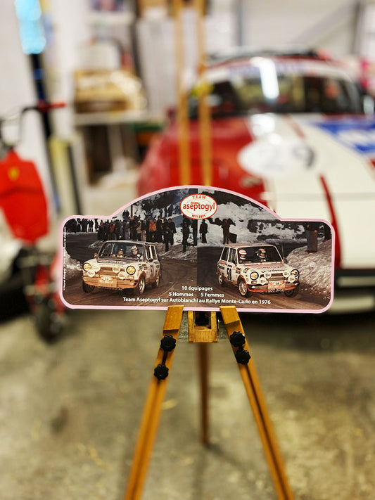 Plaque Rallye « 50 ans Aseptogyl » - Autobianchi Chardonnet- 50 exemplaires