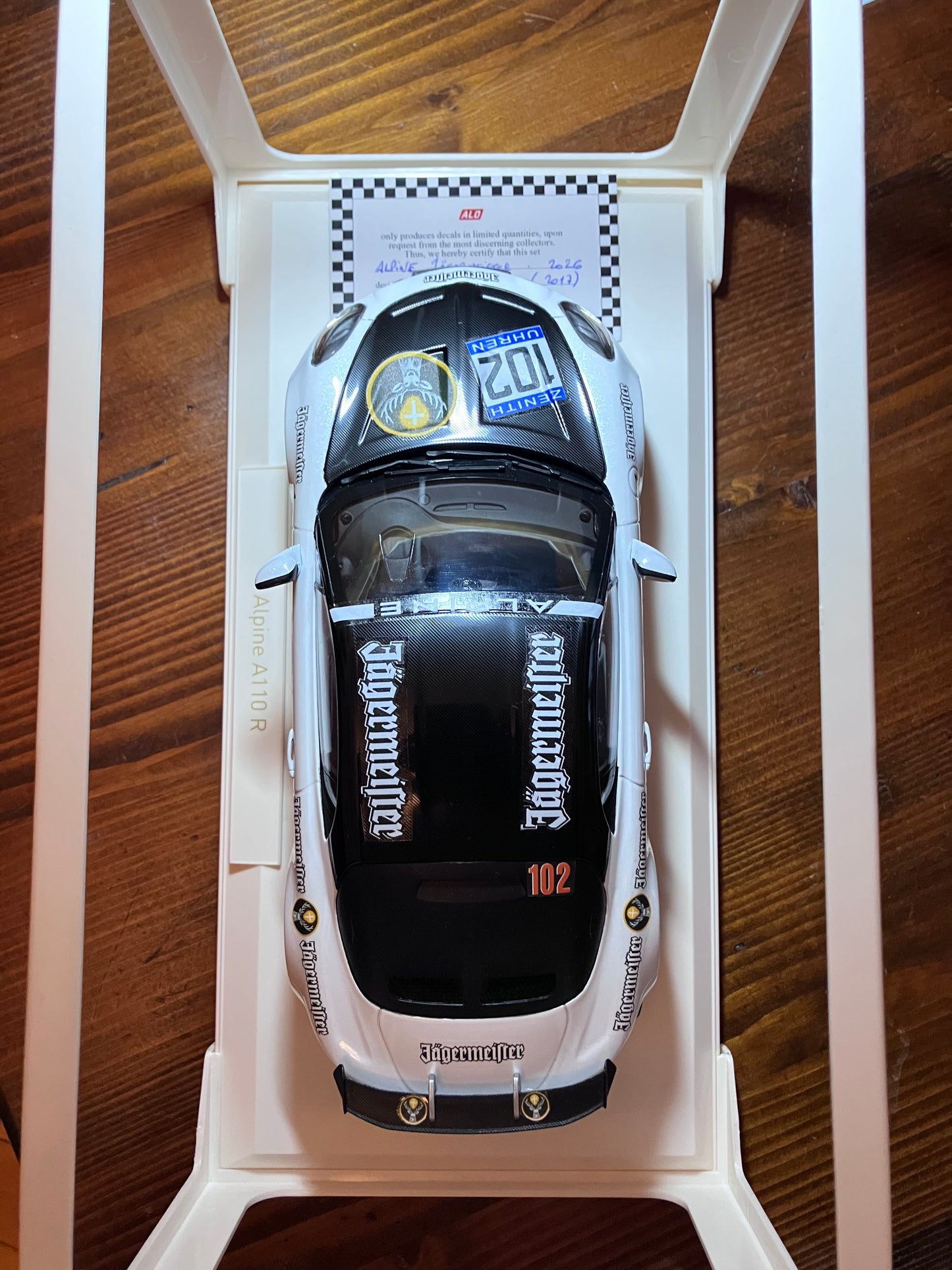 NOREV 1/18e -Alpine A110R Blanche-Hommage-JAEGERMEISTER 1973 M06