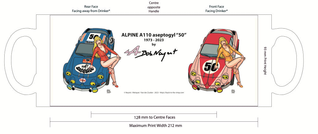 MUG «Alpine A110 50 ans 1973-2023» - Bob Neyret- Team Aseptogyl série limitée 72 pièces