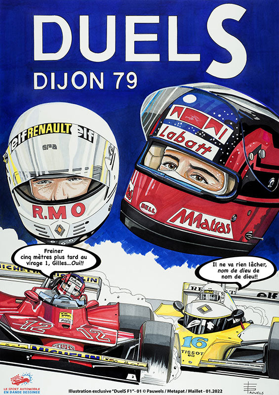 Affiche «DuelS F1» - série limitée exclusive «Le Sport Automobile en Bande-Dessinée» - no 1 - DIJON 1979