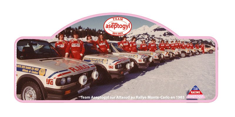 Placa Rally “50 años Aseptogyl” - ALFA ROMEO - Nota de prensa - 50 ejemplares