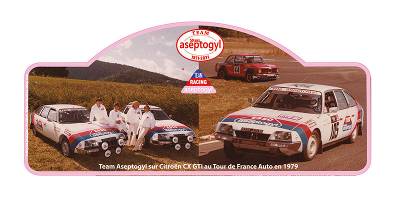 Plaque Rallye « 50 ans Aseptogyl » - Citroën GTI «Tour de France»- 50 exemplaires