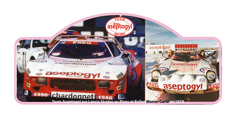 Placa de rally “50 años Aseptogyl” - Lancia STRATOS - 50 ejemplares