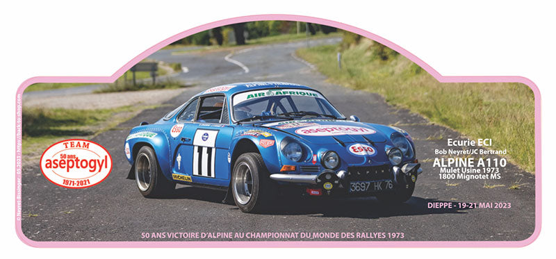“DIEPPE 2023” Rally Plate - ALPINE A110 -Aseptogyl Blue